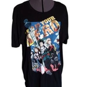 My Hero Academia Two Heroes  short sleeve black tee shirt, XL